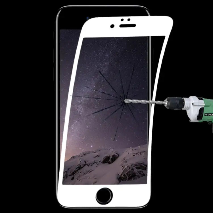 0.1mm 9H Full Screen Flexible Fiber Tempered Glass Film for iPhone 6 & 6s - For iPhone 6 & 6s White / White