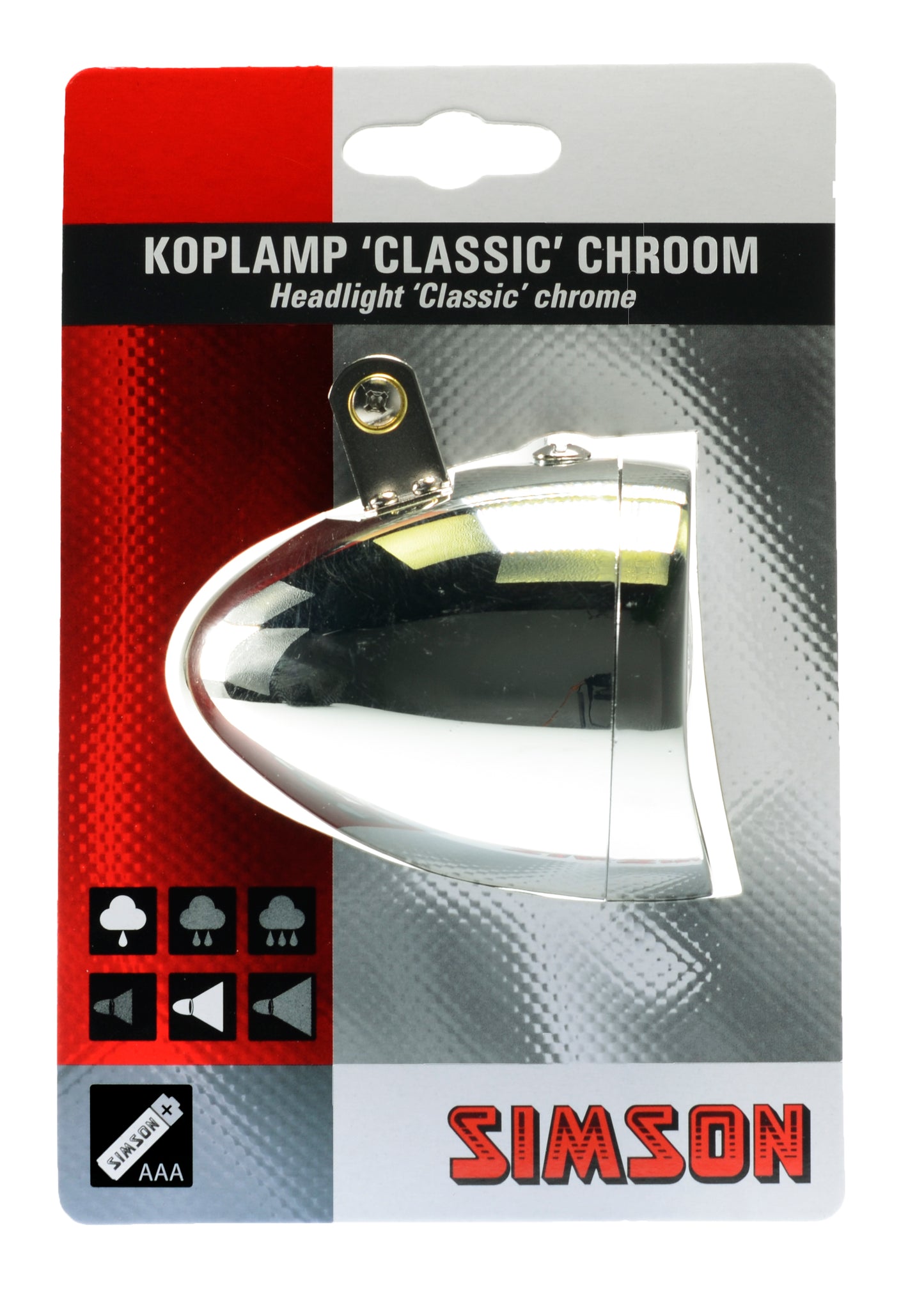 RE0405A Simson koplamp Classic chroom