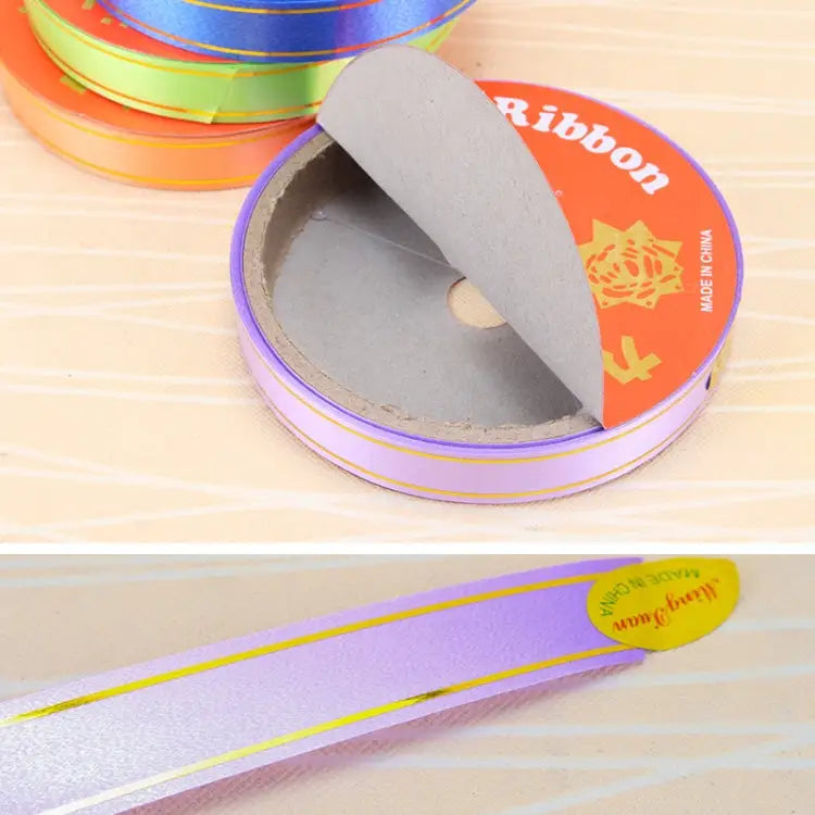 10 Volumes Plastic Ribbon Gift Bouquet Ribbons Bowknot Flowers Packaging Ribands Size: 8m x 1.6cm Random Color Delivery