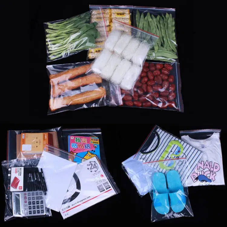 100pcs/pack PE Self Sealing Clear Zip Lock Packaging Bag 18cm x 26cm Custom Printing and Size are welcome 18*26cm