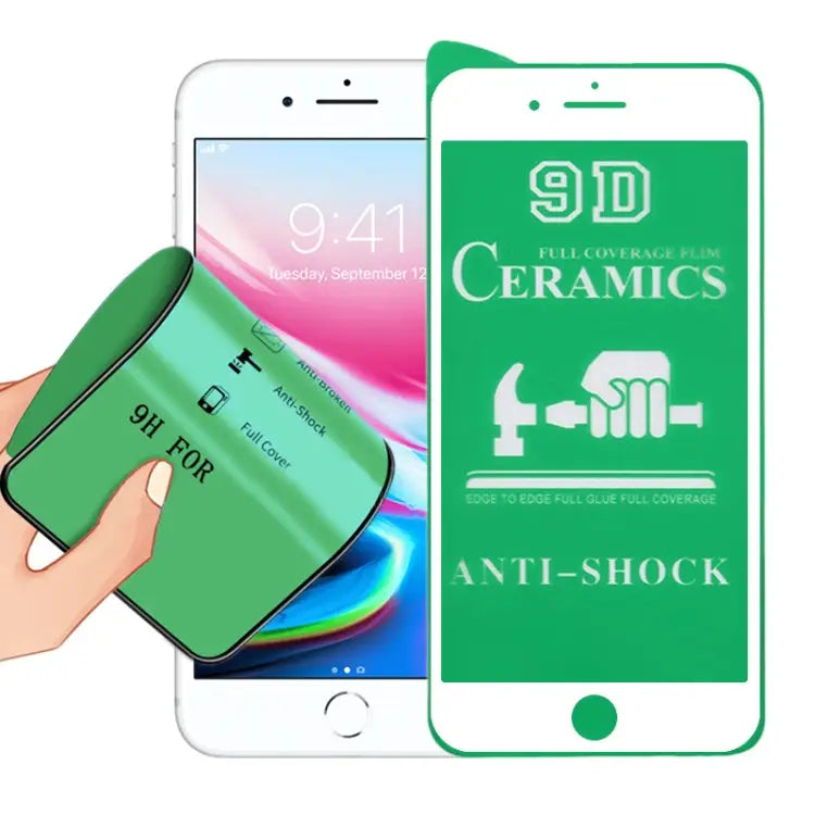 2.5D Full Glue Full Cover Ceramics Film for iPhone 8 / 7 - For iPhone 8 / 7 (White)(1 PC) / White
