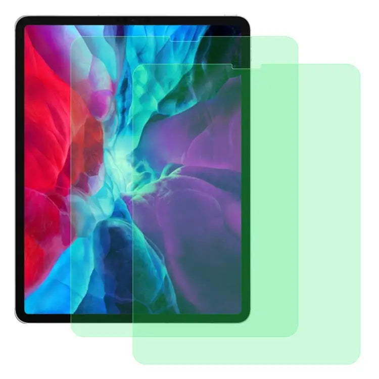 2 PCS 9H 2.5D Eye Protection Green Light Explosion-proof Tempered Glass Film For iPad 9.7 (2018) For iPad 10.2 For iPad
