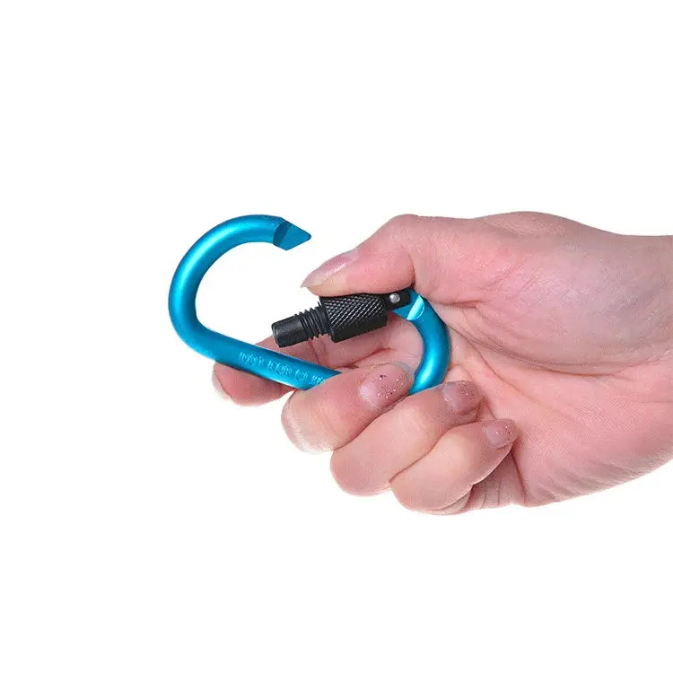 2 PCS D Shape Multi-function Outdoor Aluminium Alloy Mountaineering Buckle Lock Random Color Delivery 2PCS Random Color