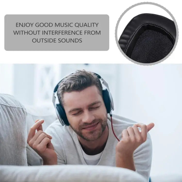 2 PCS Headset Sponge Earpads For Logitech G633 / G933 Black Gel - Black Gel