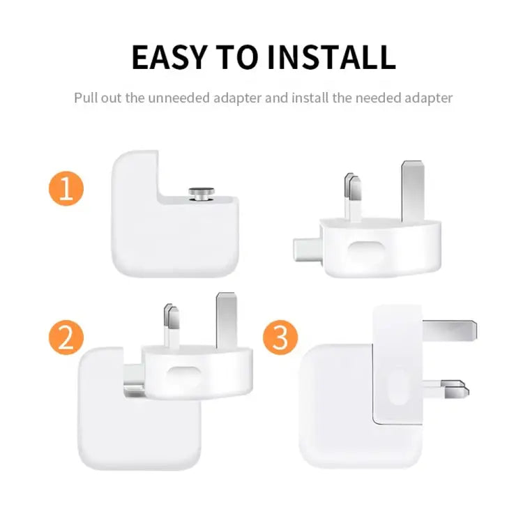 2 PCS XJ01 Power Adapter for iPad 10W 12W Charger & MacBook Series Charger UK Plug UK Plug - UK Plug