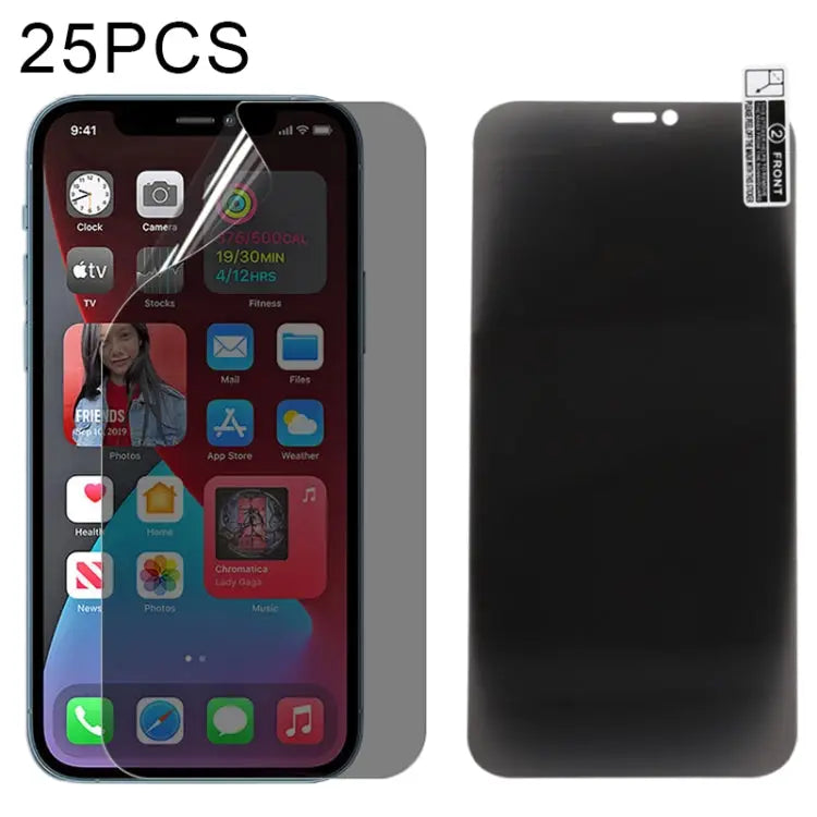 25 PCS 0.1mm 2.5D Full Cover Anti-spy Screen Protector Explosion-proof Hydrogel Film For iPhone 12 mini (25 PCS)