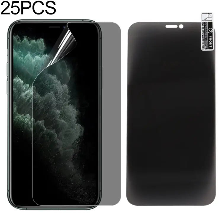 25 PCS 0.1mm 2.5D Full Cover Anti-spy Screen Protector Explosion-proof Hydrogel Film For iPhone 11 / XR (25 PCS)