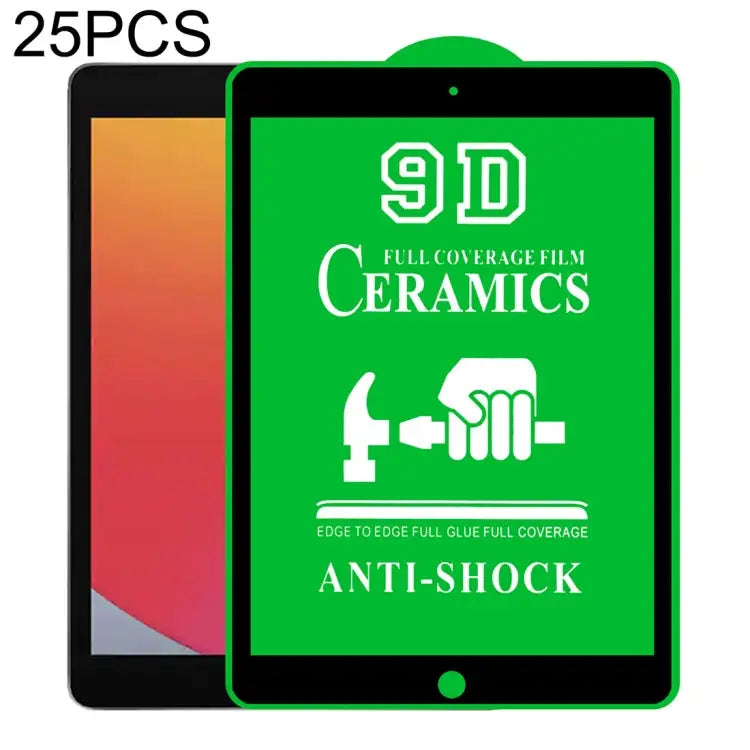 25 PCS 9D Full Screen Full Glue Ceramic Film For iPad 4 / 3 / 2 9.7 inch (25 PCS) For iPad 10.2 2021 / 2020 / 2019 (25