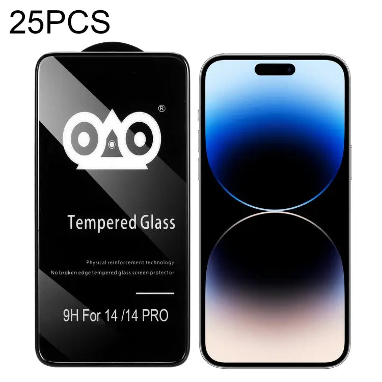25pcs Shockproof Anti-breaking Edge Airbag Tempered Glass Film - For iPhone 14 Pro (25 PCS)