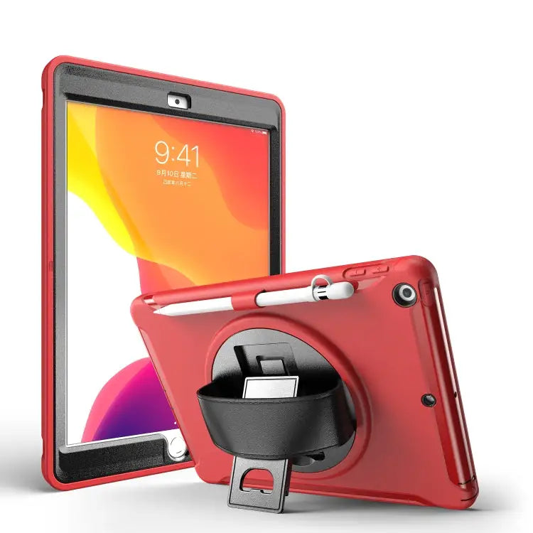 360 Degree Rotation PC + TPU Protective Cover with Holder & Hand Strap & Pen Slot For Samsung Galaxy Tab A 8.4 (2020)