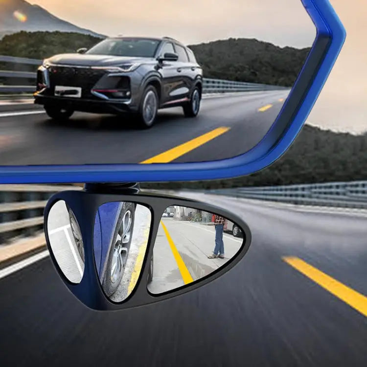 3R-146 3 in 1 Car Rearview Auxiliary Blind Spot Mirror Rear View 146 Front Wheel Mirror for Right Side 3 in 1 Black