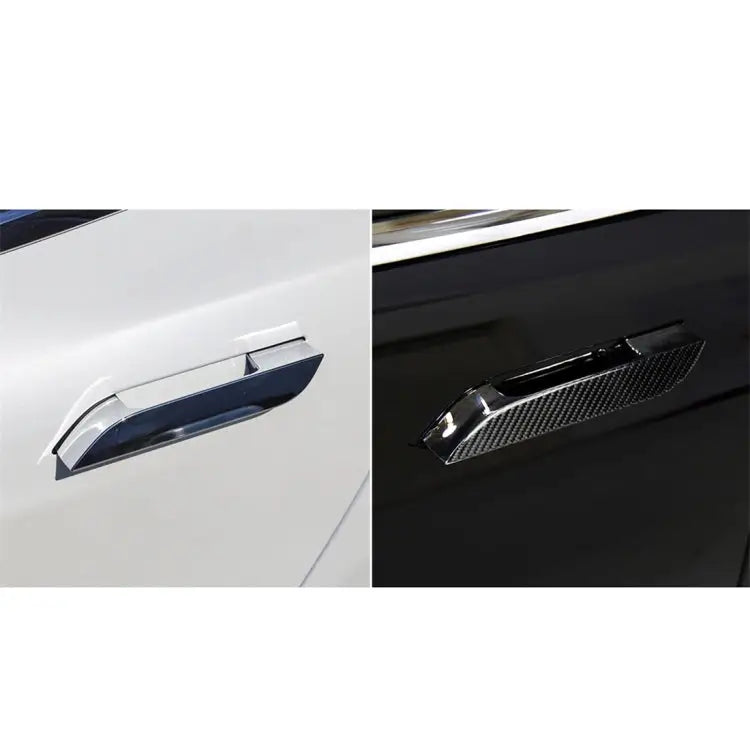 4 PCS Carbon Fiber Car Outside Handle Decorative Sticker for Tesla Model S Outside Handle - Outside Handle