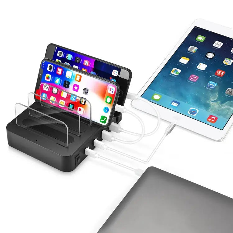 45W PD USB-C / Type-C + 18W PD USB-C / Type-C + 18W QC 3.0 USB + USB Ports Smart Charger with Detachable Bezel UK Plug