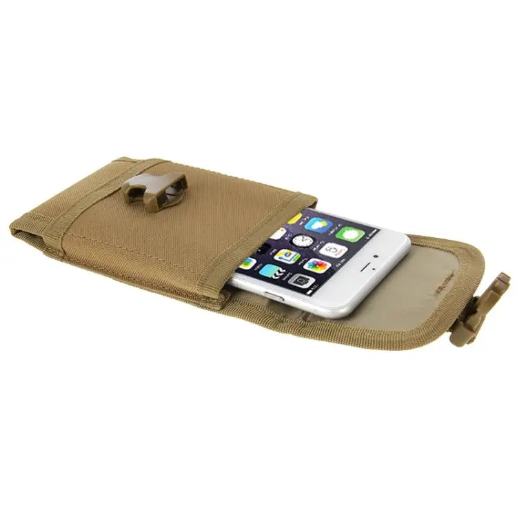 5.5 inch Universal Vertical Nylon Fabric Waist Bag for iPhone 6 Plus & 6S Plus Galaxy S6 Huawei, - Brown