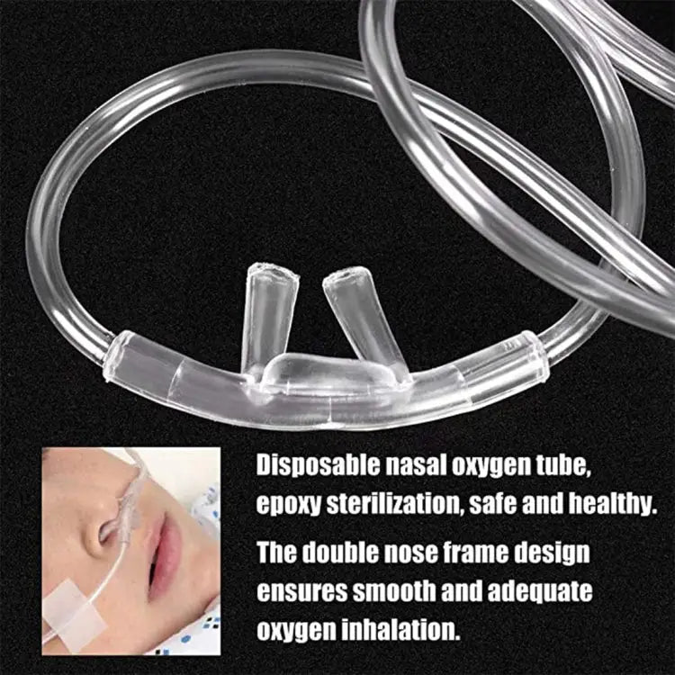 5 PCS Household Disposable Double-hole Nasal Oxygen Tube Pipe Oxygen Supply Tubing Length: 8m Length: 8m - Length: 8m