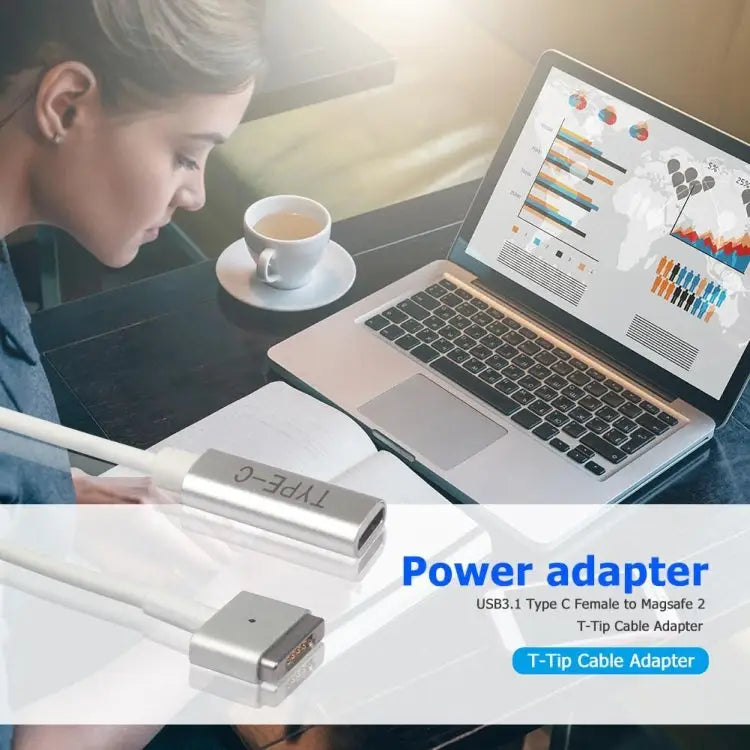 5 Pin MagSafe 2 (T-Shaped) to USB-C / Type-C PD Charge Adapter Type-C to MagSafe 2 - Type-C to MagSafe 2