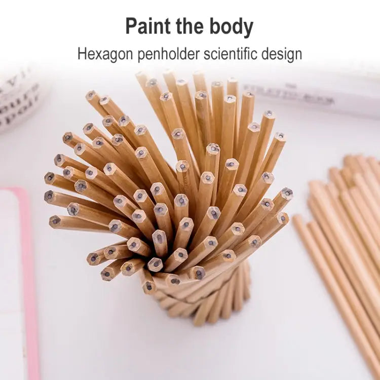 50 PCS Crude Wood Environmental Protection HB Pencils Painting Pencils for Kids School Office Supplies - HB Pencils