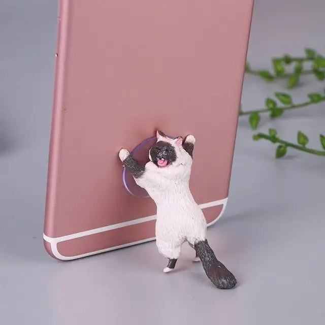 60 PCS Sucker Design Cute Cat Smartphone Holder White Gray Orange Brown orange Black White 02 - White 02