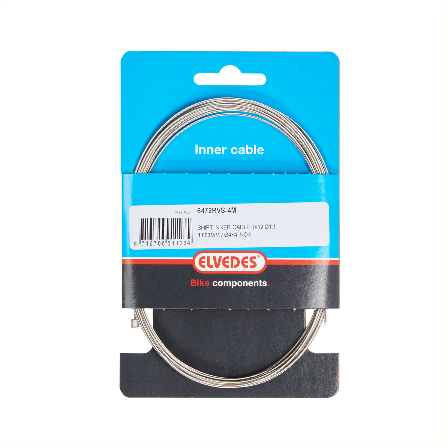 QD0602A Binnenkabel RVS 4.00M Nippel 4x4