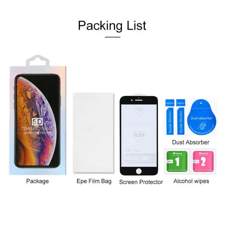 9H 5D Full Glue Full Screen Tempered Glass Film for iPhone 7 Plus / 8 Plus - For iPhone 7 Plus / 8 Plus (1 PC)