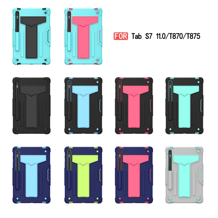 T-shaped Bracket Contrast Color Shockproof PC + Silicone Protective Case, For Samsung Galaxy Tab S8 / Galaxy Tab S7 T870 / T875, For Samsung Galaxy Tab S6 Lite P610/615