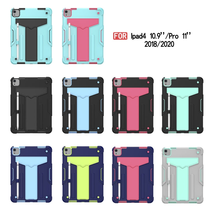 T-shaped Bracket Contrast Color Shockproof PC + Silicone Protective Case, For Samsung Galaxy Tab A7 10.4 (2020), For iPad Air 2022 / 2020 10.9 / iPad Pro 11