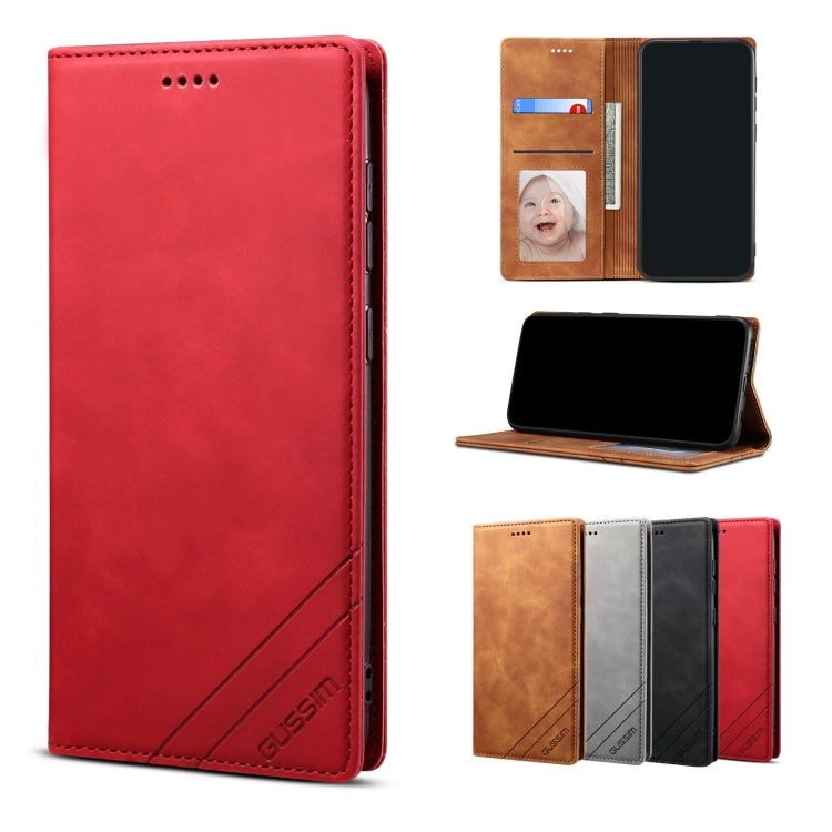 GUSSIM GS-001 Business Style Horizontal Flip Skin Feel PU Leather Case with Holder & Card Slots & Wallet & Photo Frame, For iPhone 6 / 6s, For iPhone 8 Plus / 7 Plus, For iPhone SE 2022 / SE 2020 / 8 / 7, For iPhone XR, For iPhone 11 Pro