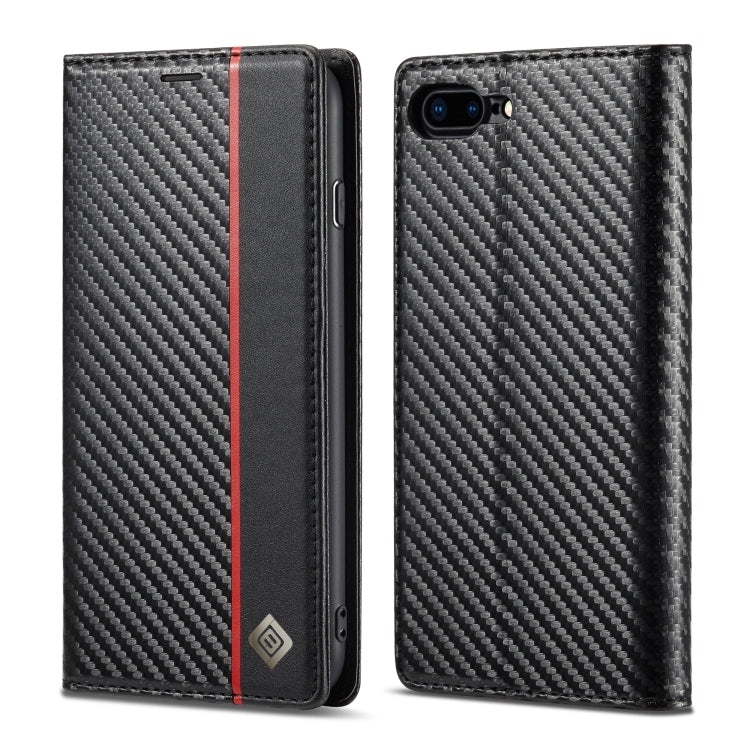LC.IMEEKE Carbon Fiber PU + TPU Horizontal Flip Leather Case with Holder & Card Slot & Wallet, For iPhone 11, For iPhone 11 Pro, For iPhone 11 Pro Max, For iPhone 12 mini, For iPhone 12 / 12 Pro, For iPhone 12 Pro Max, For iPhone X / XS, For iPhone XR...
