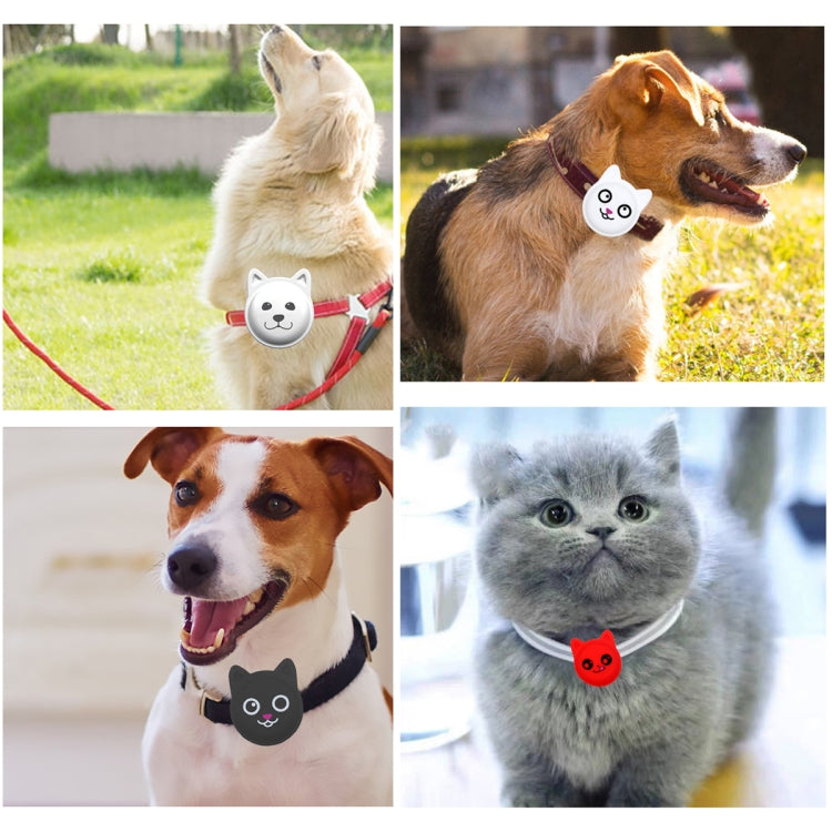 Cute Cartoon Pet Collar Anti-lost Tracker Silicone Case For AirTag, Naughty Smile