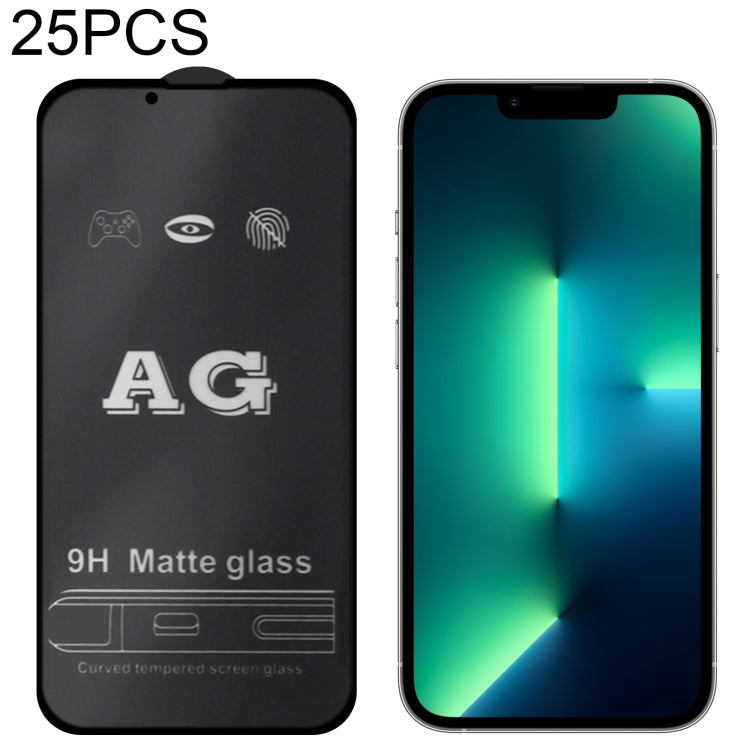 For iPhone 13 / 13 Pro 25pcs AG Matte Frosted Full Cover Tempered Glass Film, For iPhone 16e / 13 / 13 Pro (25pcs), For iPhone 13 Pro Max (25pcs)