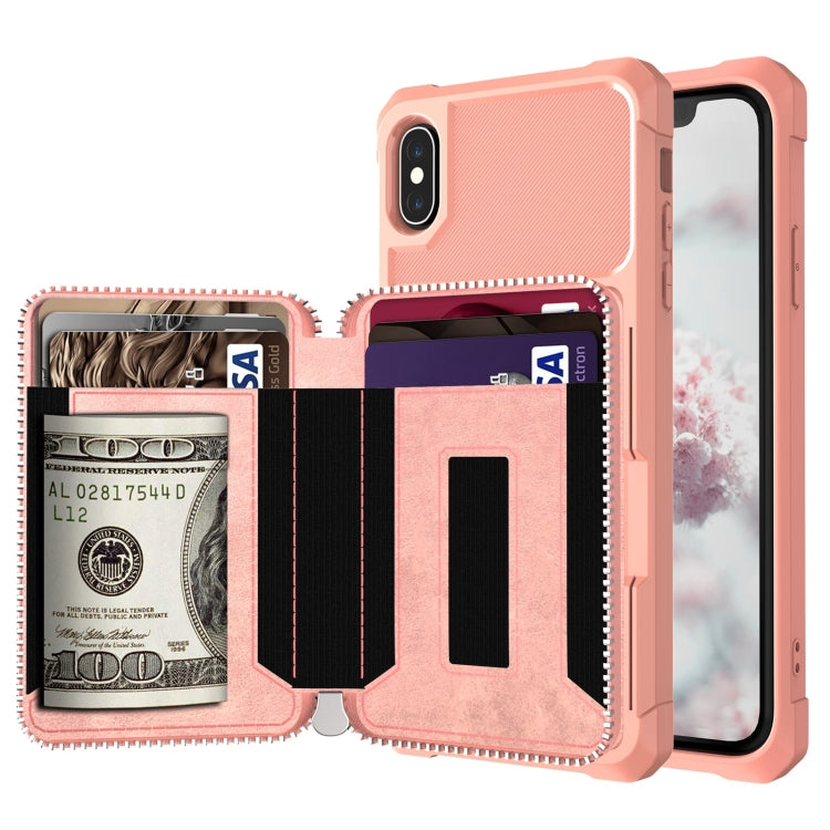 Zipper Wallet Card Bag PU Back Case, For iPhone 7 Plus / 8 Plus / 6 Plus, For iPhone 11, For iPhone X / XS