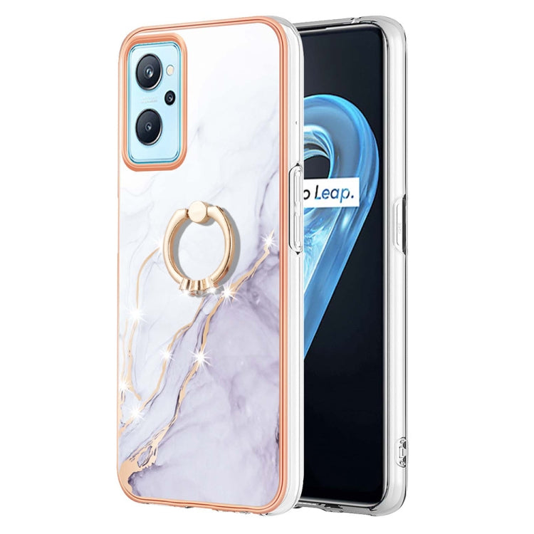 Electroplating Marble Pattern TPU Phone Case with Ring, For OPPO Realme 9 Pro+ 5G, For OPPO Realme 9 Pro 5G, For OPPO Realme 9i / A36 / A96 4G