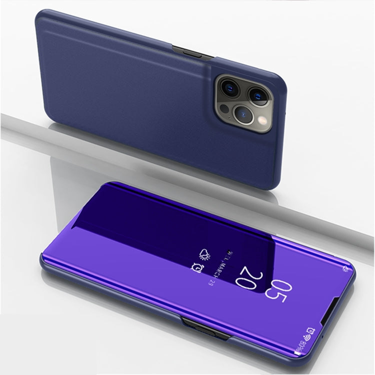Plated Mirror Horizontal Flip Leather Phone Case with Holder, For iPhone 14, For iPhone 14 Plus, For iPhone 14 Pro