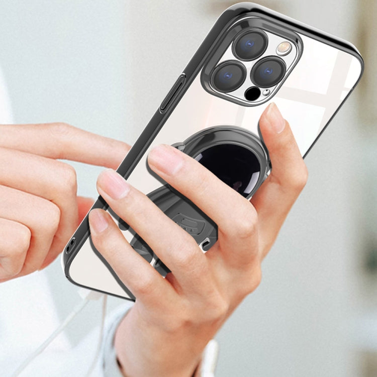 Electroplating PC Astronaut Holder Phone Case with Lens Film, For iPhone 14, For iPhone 14 Plus, For iPhone 14 Pro, For iPhone 14 Pro Max