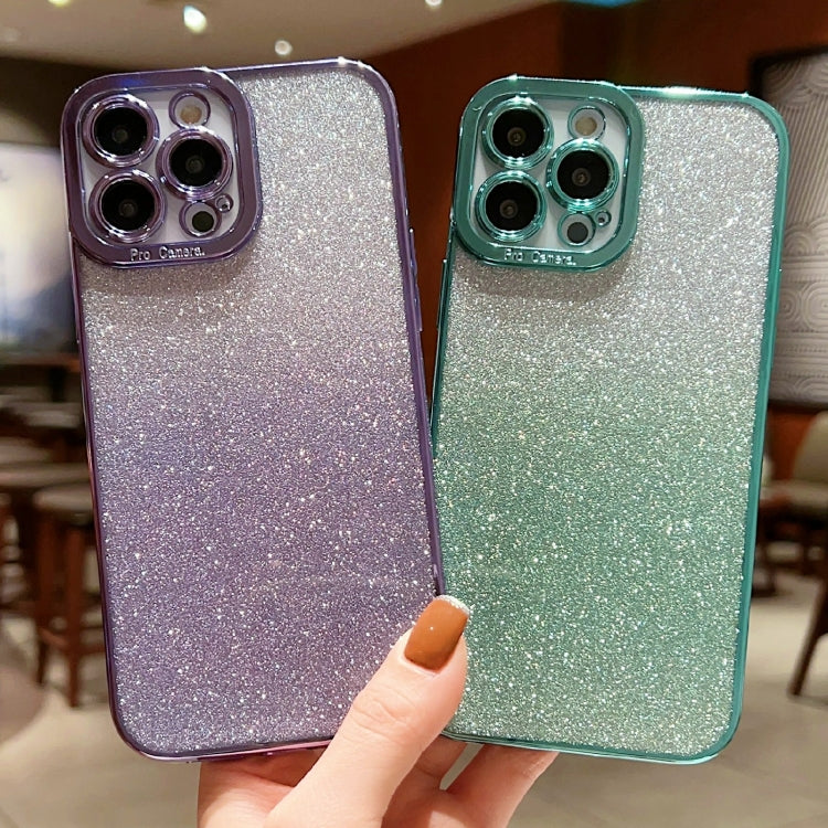 High Transparent Gradient Color Glitter TPU Phone Case, For iPhone 11, For iPhone XS Max