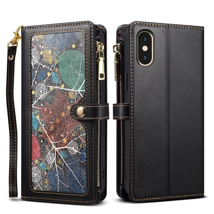 ESEBLE Star Series Lanyard Zipper Wallet RFID Leather Case, For iPhone 12 Pro, For iPhone 12, For iPhone 11 Pro Max, For iPhone 11 Pro, For iPhone 11, For iPhone SE 2022 / SE 2020 / 8 / 7, For iPhone XS Max, For iPhone XS / X