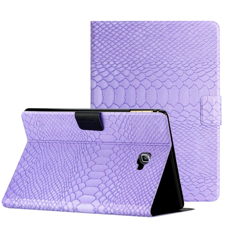 Solid Color Crocodile Texture Leather Smart Tablet Case, For Samsung Galaxy Tab S6 Lite, For Samsung Galaxy Tab A10.1 T850