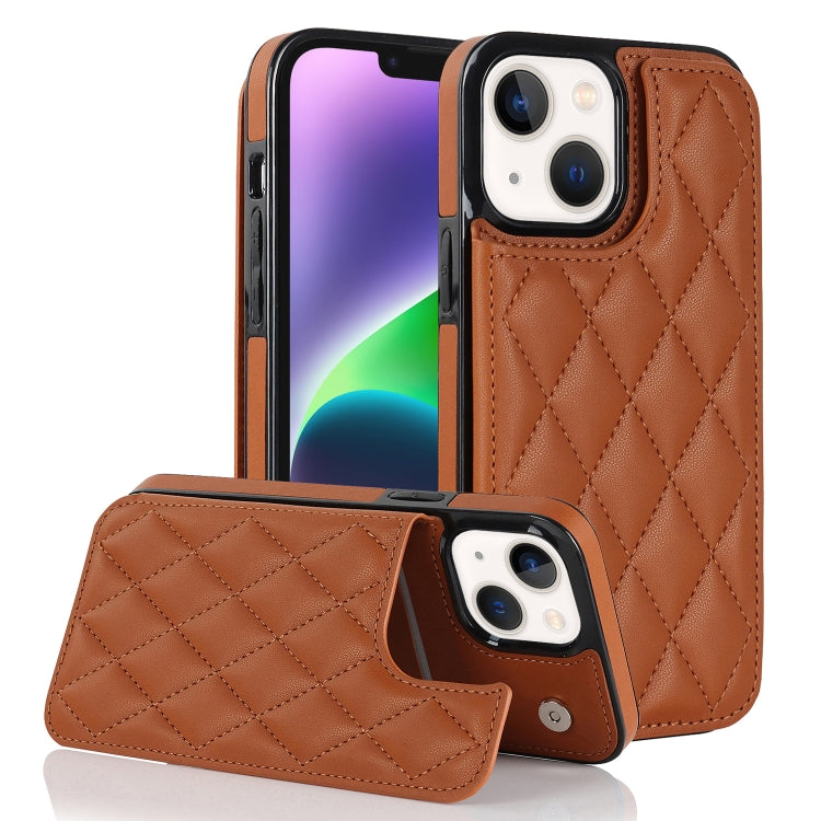 Double Buckle Rhombic PU Leather Phone Case, For iPhone 14 Pro Max, For iPhone 13, For iPhone 13 mini