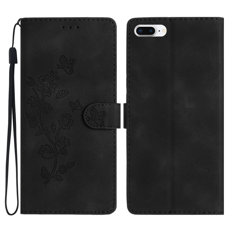 Flower Butterfly Embossing Pattern Leather Phone Case, For iPhone X / XS, For iPhone XR, For iPhone XS Max, For iPhone 8 Plus / 7 Plus / 6 Plus