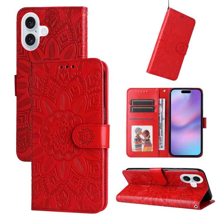 Embossed Sunflower Leather Phone Case