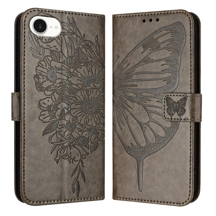 Embossed Butterfly Leather Phone Case, For iPhone 18 Pro / 17 Pro, For iPhone 18 Pro Max / 17 Pro Max, For iPhone 17e / 16e