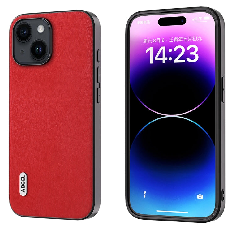 ABEEL Wood Texture PU Phone Case, For iPhone 15 Plus, For iPhone 15 Pro Max, For iPhone 15 Pro, For iPhone 15