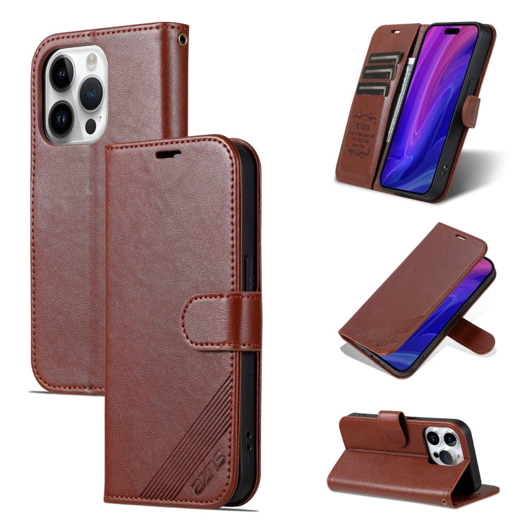 AZNS Sheepskin Texture Flip Leather Phone Case, For iPhone 16e, For iPhone 16 Pro Max, For iPhone 16 Pro, For iPhone 15 Pro Max, For iPhone 15 Pro, For iPhone 15 Plus, For iPhone 15