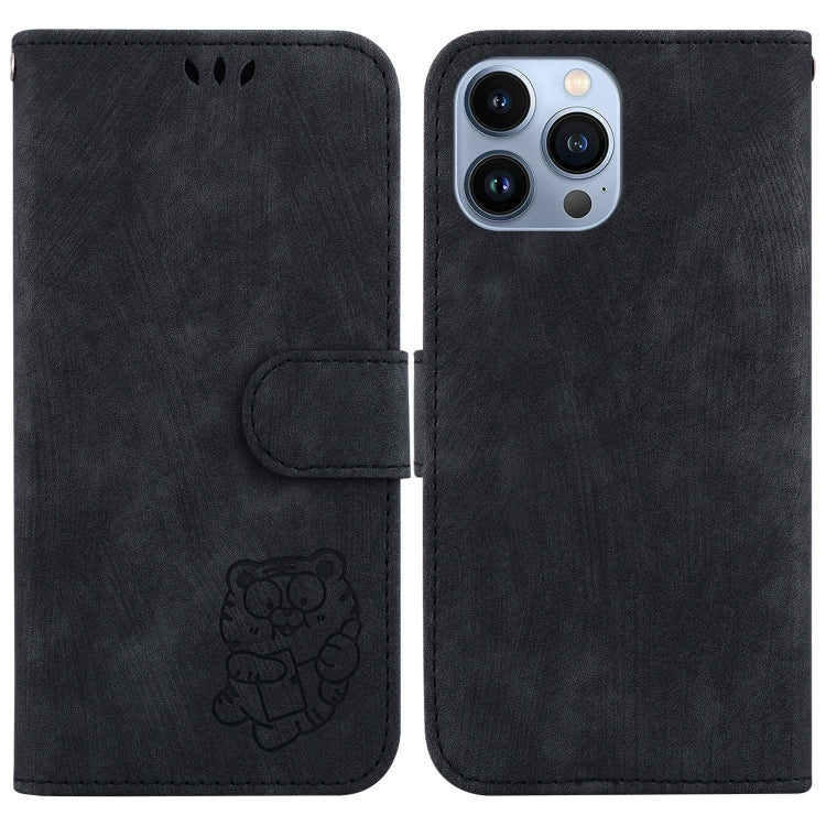 Little Tiger Embossed Leather Phone Case, For iPhone 15, For iPhone 14 Plus, For iPhone 14, For iPhone 14 Pro