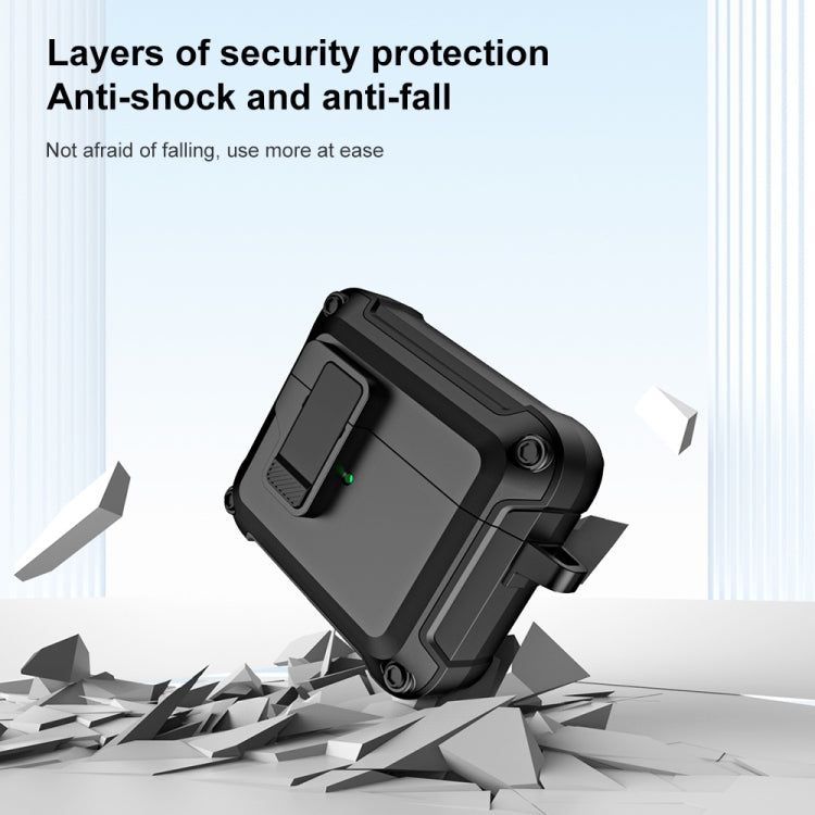 TPU + PC Wireless Bluetooth Earphone Protective Case with Switch Lock & Hook, For AirPods 3
