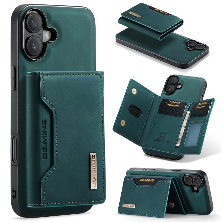 DG.MING M2 Series 3-Fold Card Bag Wallet Leather Phone Case, For iPhone 17 Pro Max, For iPhone 17 Pro, For iPhone 17, For iPhone Air