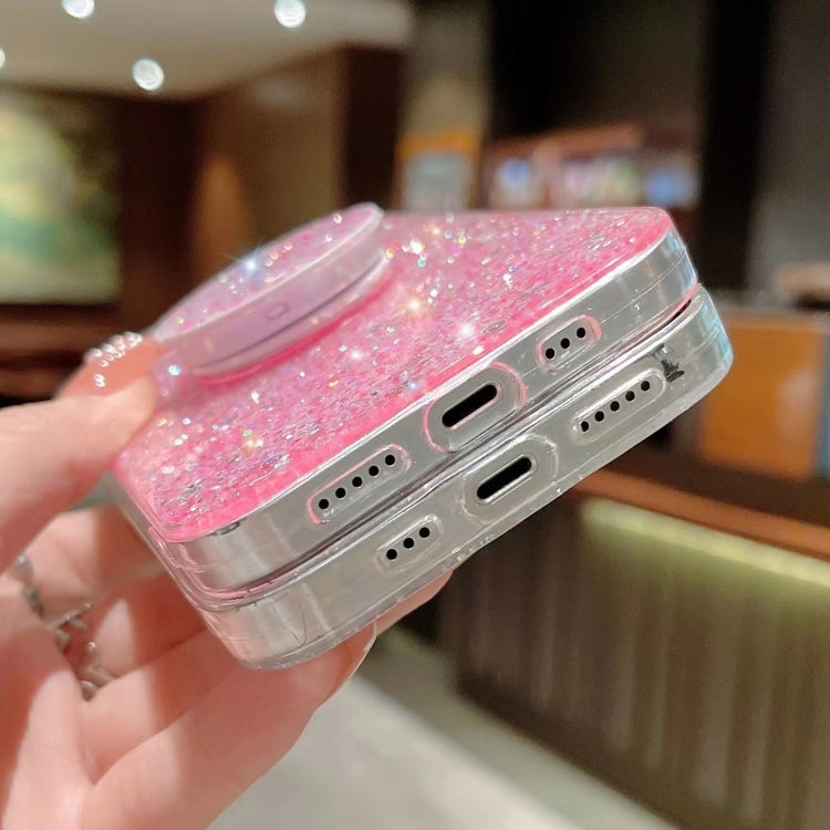 Starry Sequin Round Stand Epoxy TPU Phone Case, For iPhone 11 Pro
