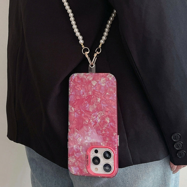 Shell Texture Crossbody Pearl Chain TPU Hybrid Acrylic Phone Case, For iPhone 15 Pro Max, For iPhone 15 Pro, For iPhone 15 Plus, For iPhone 15, For iPhone 14 Plus, For iPhone 14, For iPhone 14 Pro, For iPhone 14 Pro Max