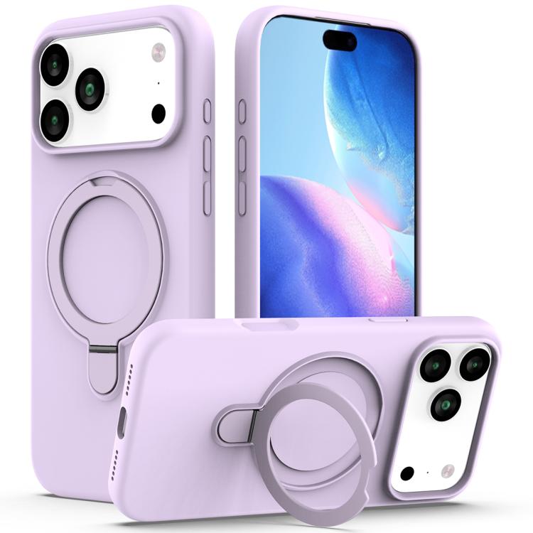 Liquid Silicone MagSafe Magnetic Phone Case with Ring Holder, For iPhone 17 Pro Max, For iPhone 17 Pro