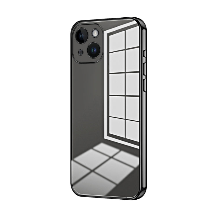 Transparent Plating Fine Hole Phone Case, For iPhone 15, For iPhone 14 Plus, For iPhone 14
